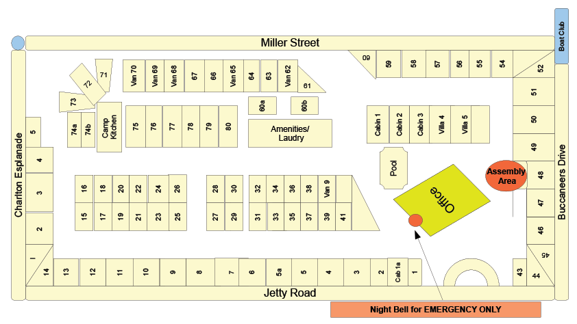 Harbour View Caravan Park site map